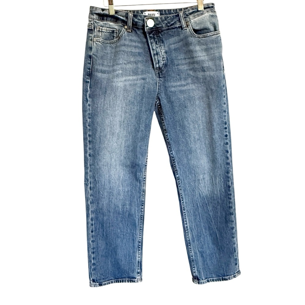 PAIGE Noella Straight Asymmetrical Covered Button Fly Graceland Jeans Women’s 28 - Picture 3 of 15